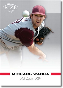 Michael Wacha Rookie and Autograph lot: 300 Leaf Rize Rookie Cards, 5 certified Autographs, and a True 1/1 Printing Press Plate Autograph